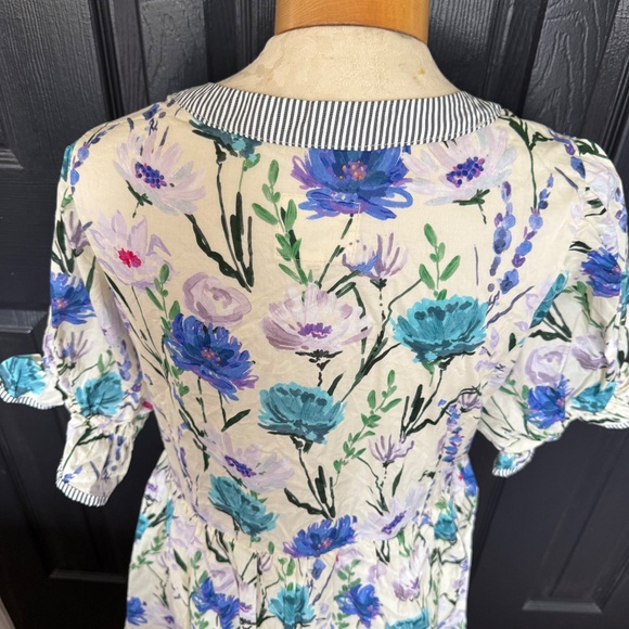 NWOT Umgee Floral Print Puff Sleeve Mini Dress - Picture 11 of 13